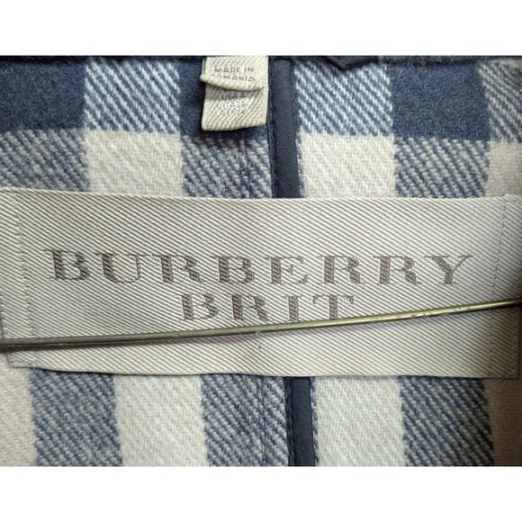 Burberry Brit Blackwell Toggle Wool Duffle Coat Gray XS Fur Trim Hood Jacket - Picture 4 of 5